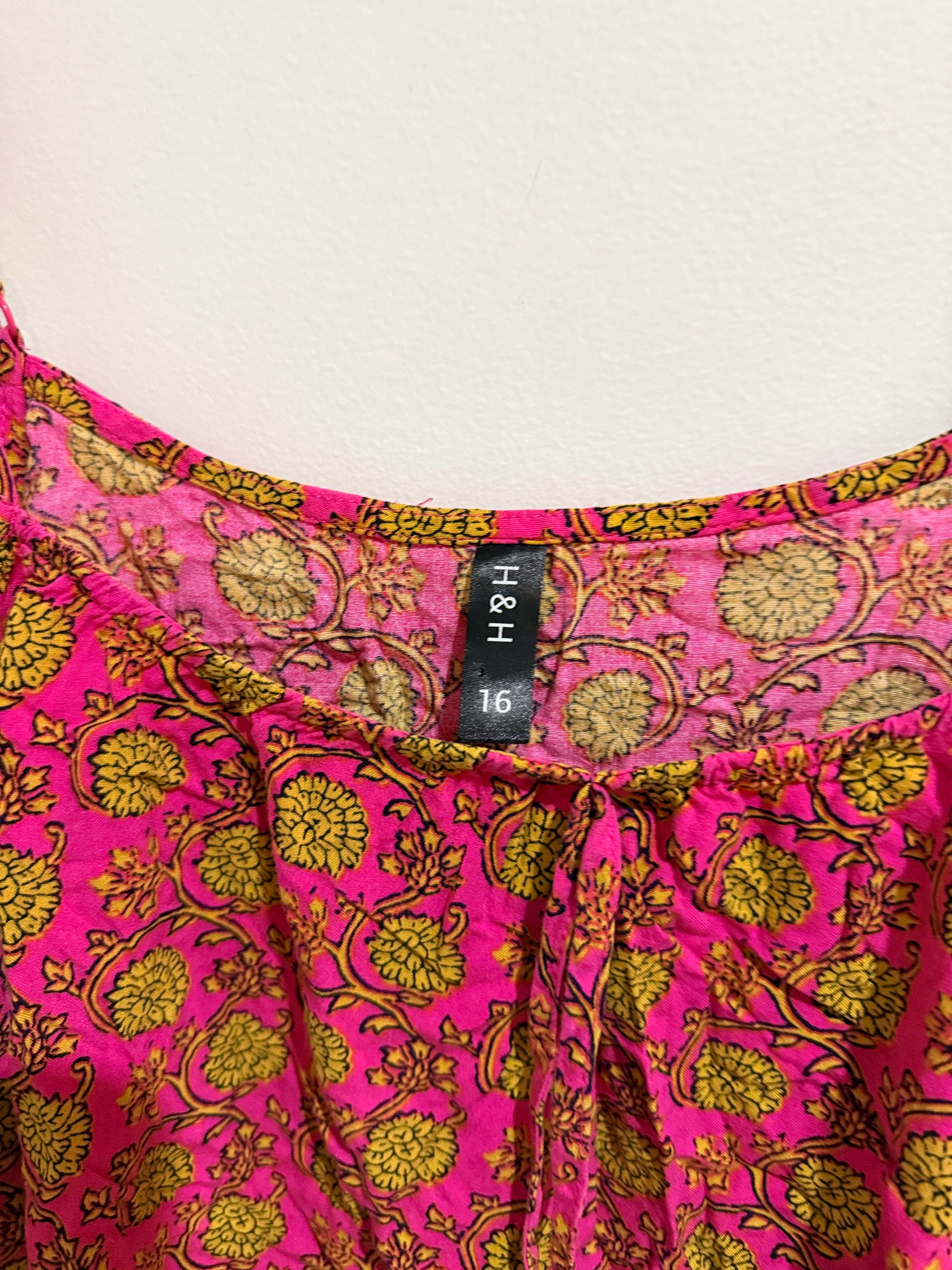 H&H Floral Print Cami Pink Size 16