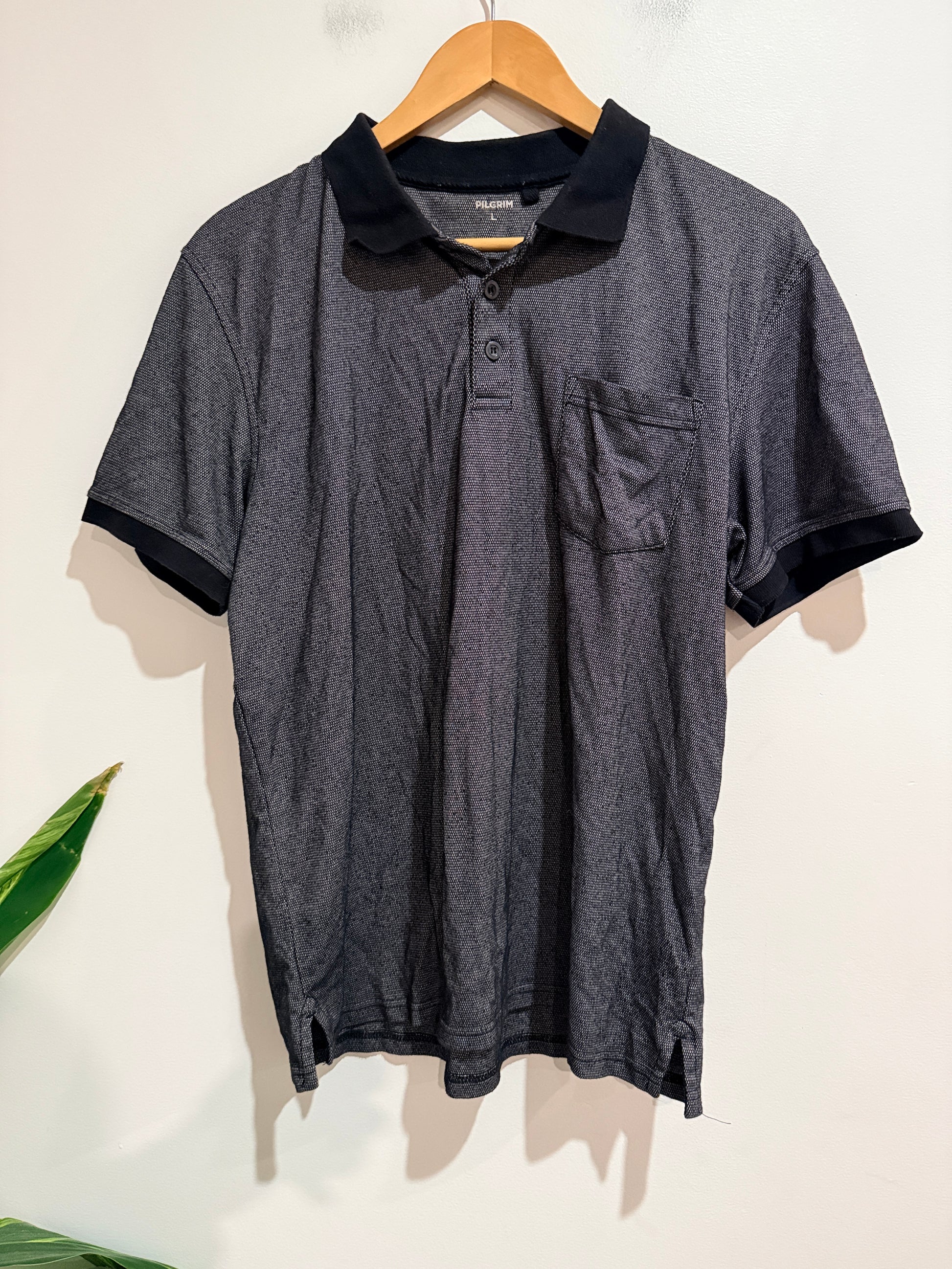 Pilgrim Textured Polo Grey Size L