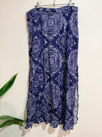Brand Unknown Paisley Print Maxi Skirt Navy Size 43 cm waist