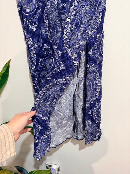 Brand Unknown Paisley Print Maxi Skirt Navy Size 43 cm waist