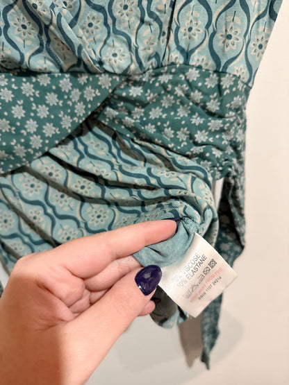 White Stuff Wrap Top Teal Size 12