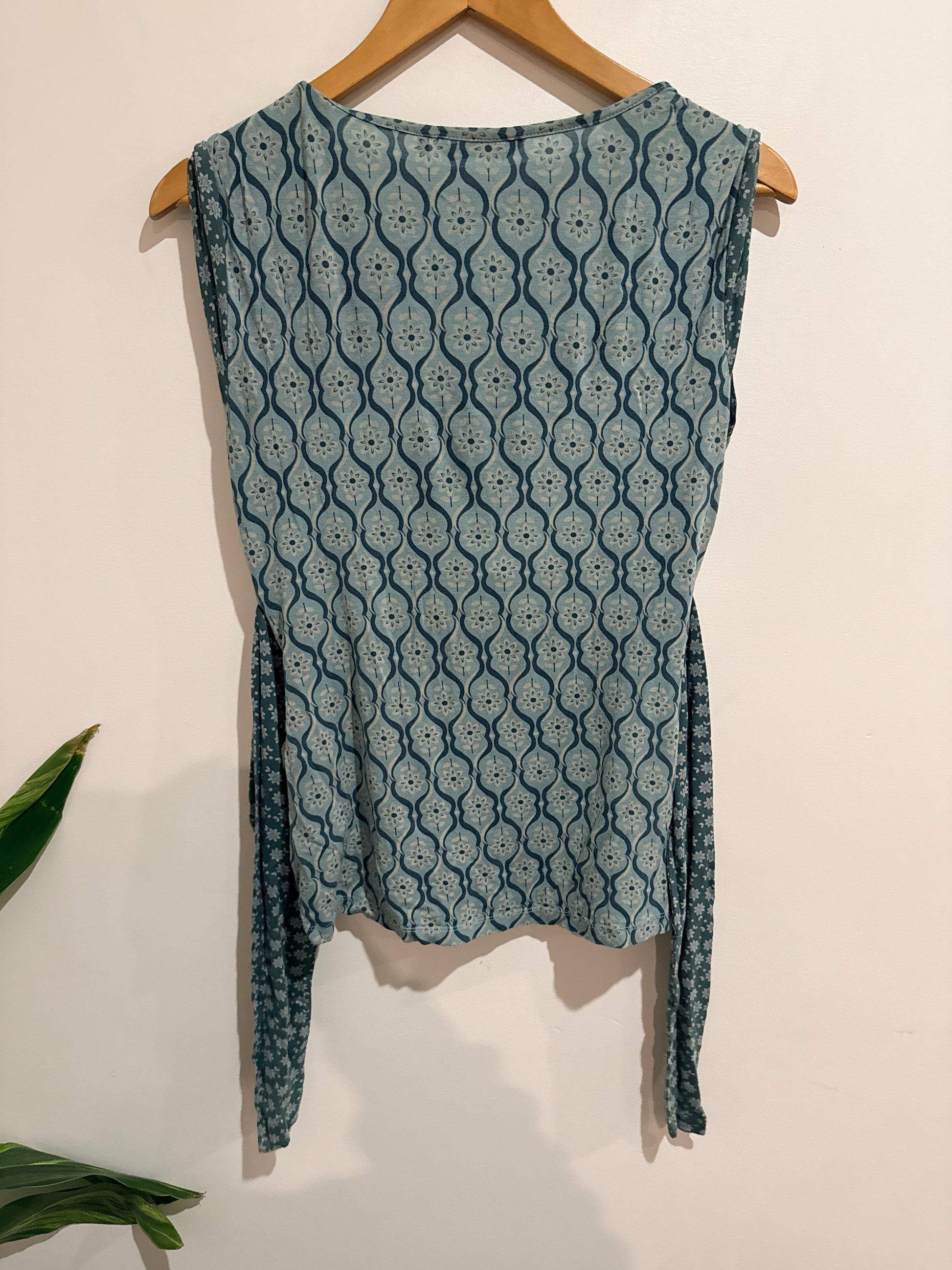 White Stuff Wrap Top Teal Size 12