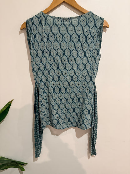 White Stuff Wrap Top Teal Size 12