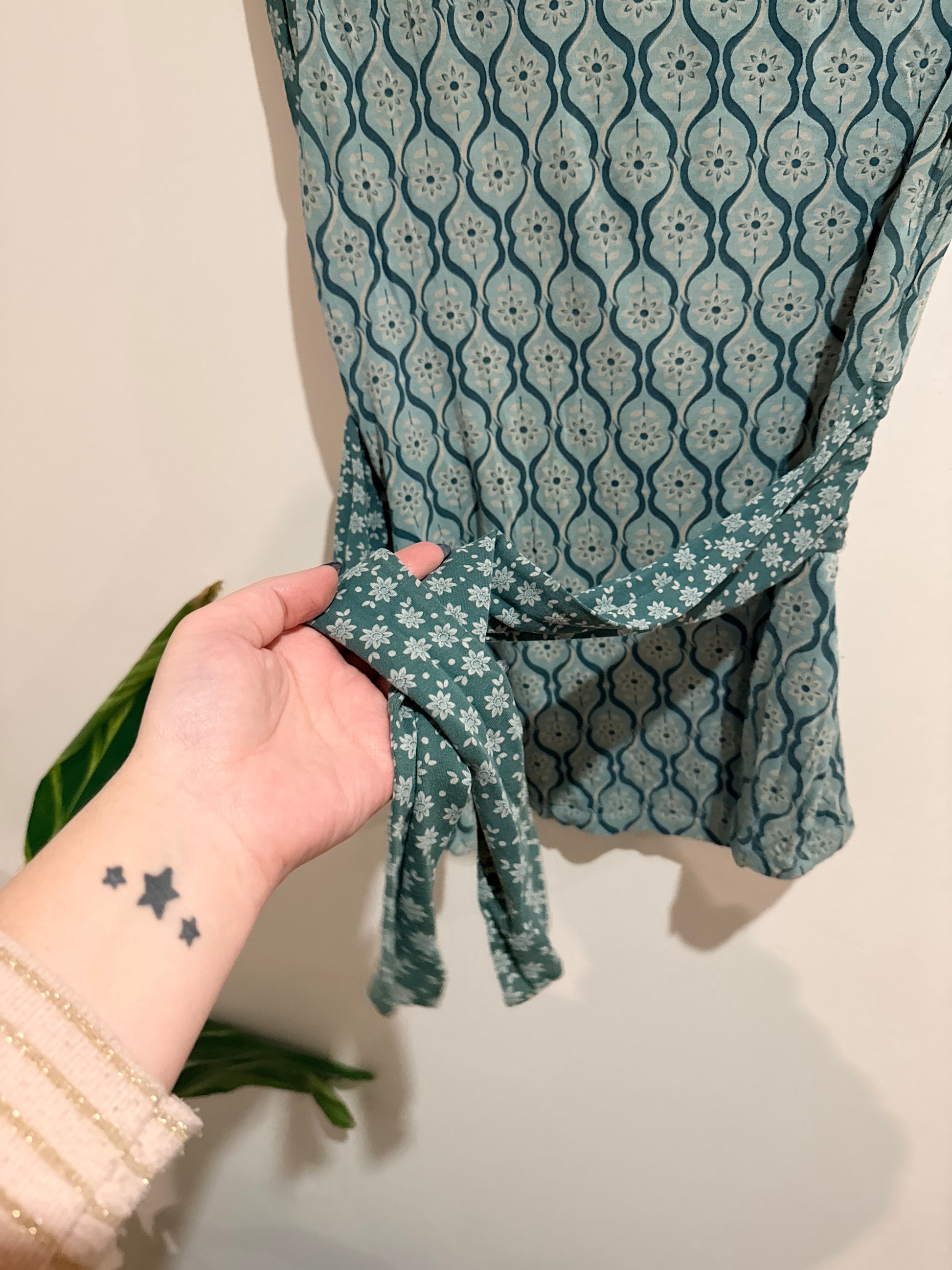 White Stuff Wrap Top Teal Size 12
