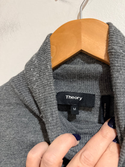 Theory Grey Star Turtleneck Sweater Size M (44cm U/arm to U/arm)