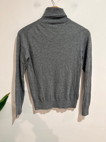 Theory Grey Star Turtleneck Sweater Size M (44cm U/arm to U/arm)
