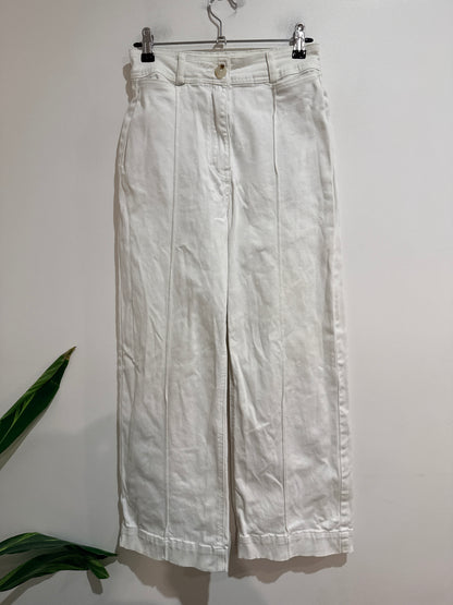Brand Unknown White Wide-leg Denim Trousers Size 33cm waist