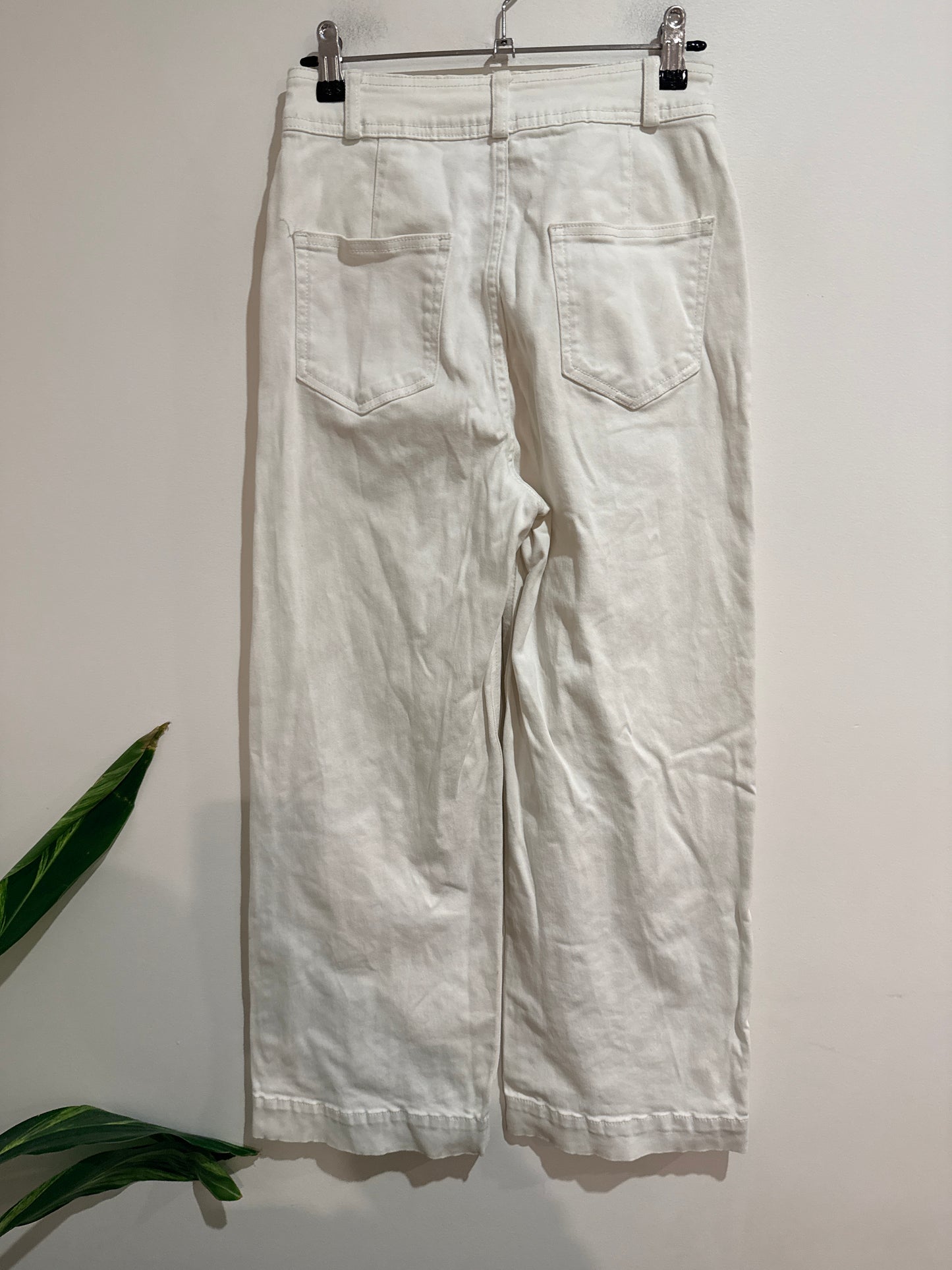 Brand Unknown White Wide-leg Denim Trousers Size 33cm waist
