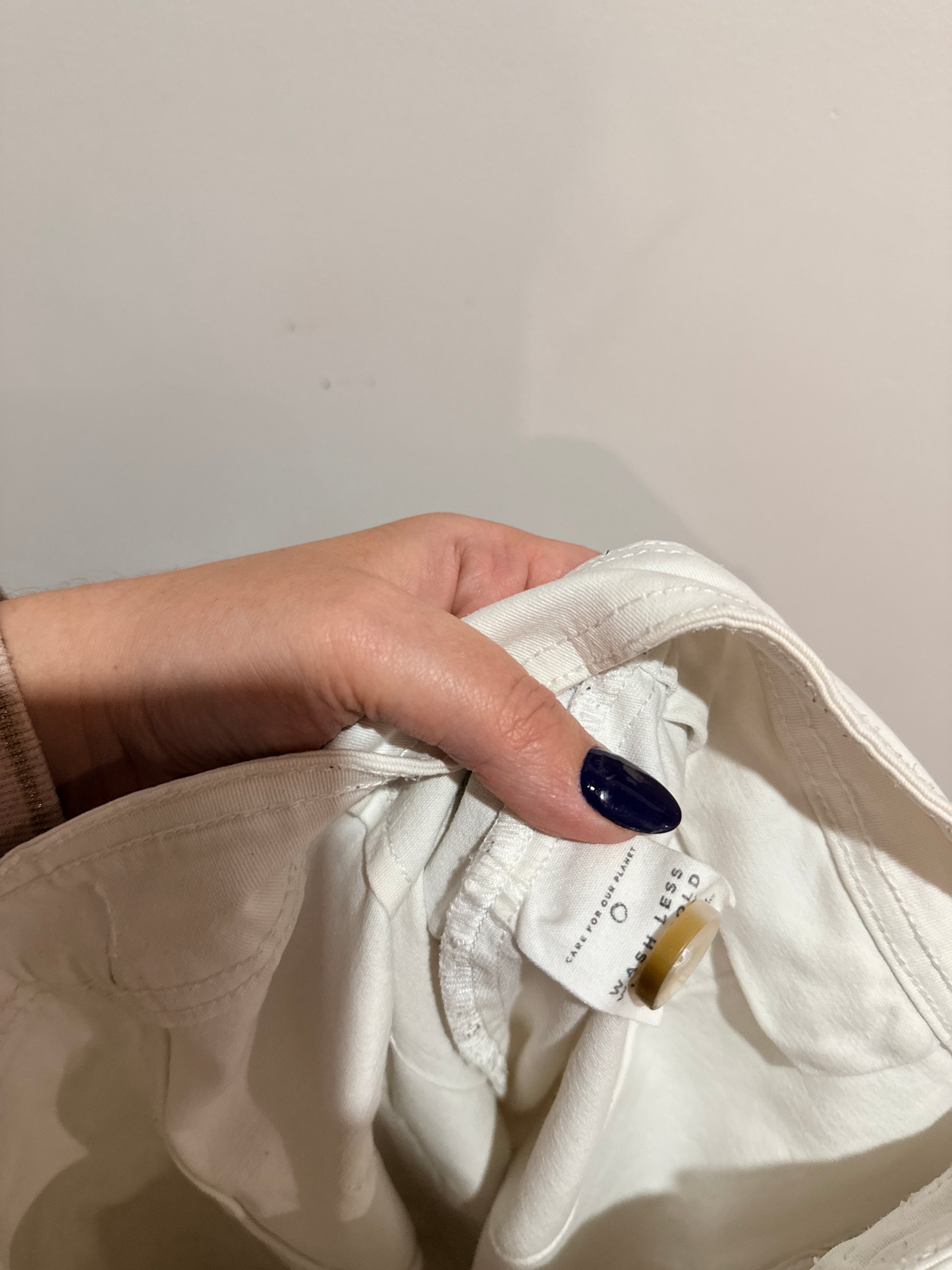 Brand Unknown White Wide-leg Denim Trousers Size 33cm waist