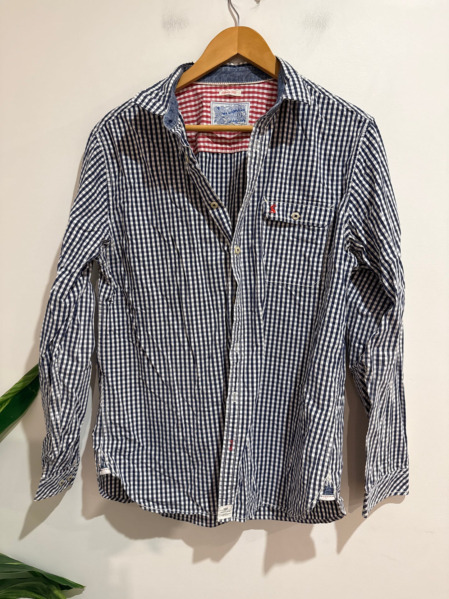 Joules Navy Gingham Check Shirt Size L