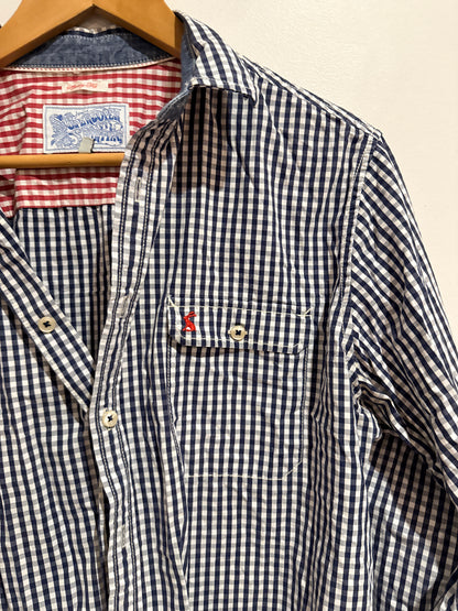 Joules Navy Gingham Check Shirt Size L