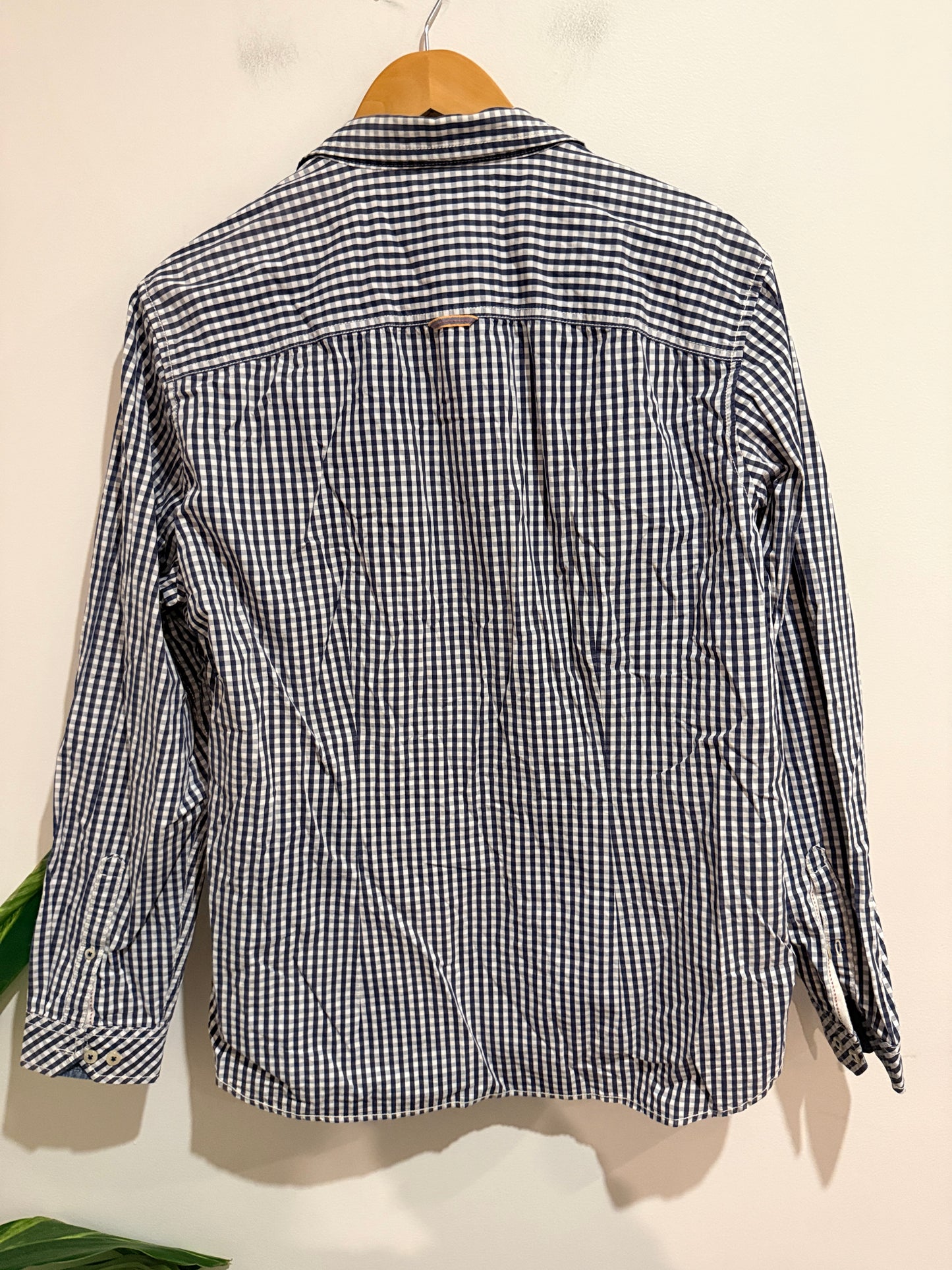 Joules Navy Gingham Check Shirt Size L
