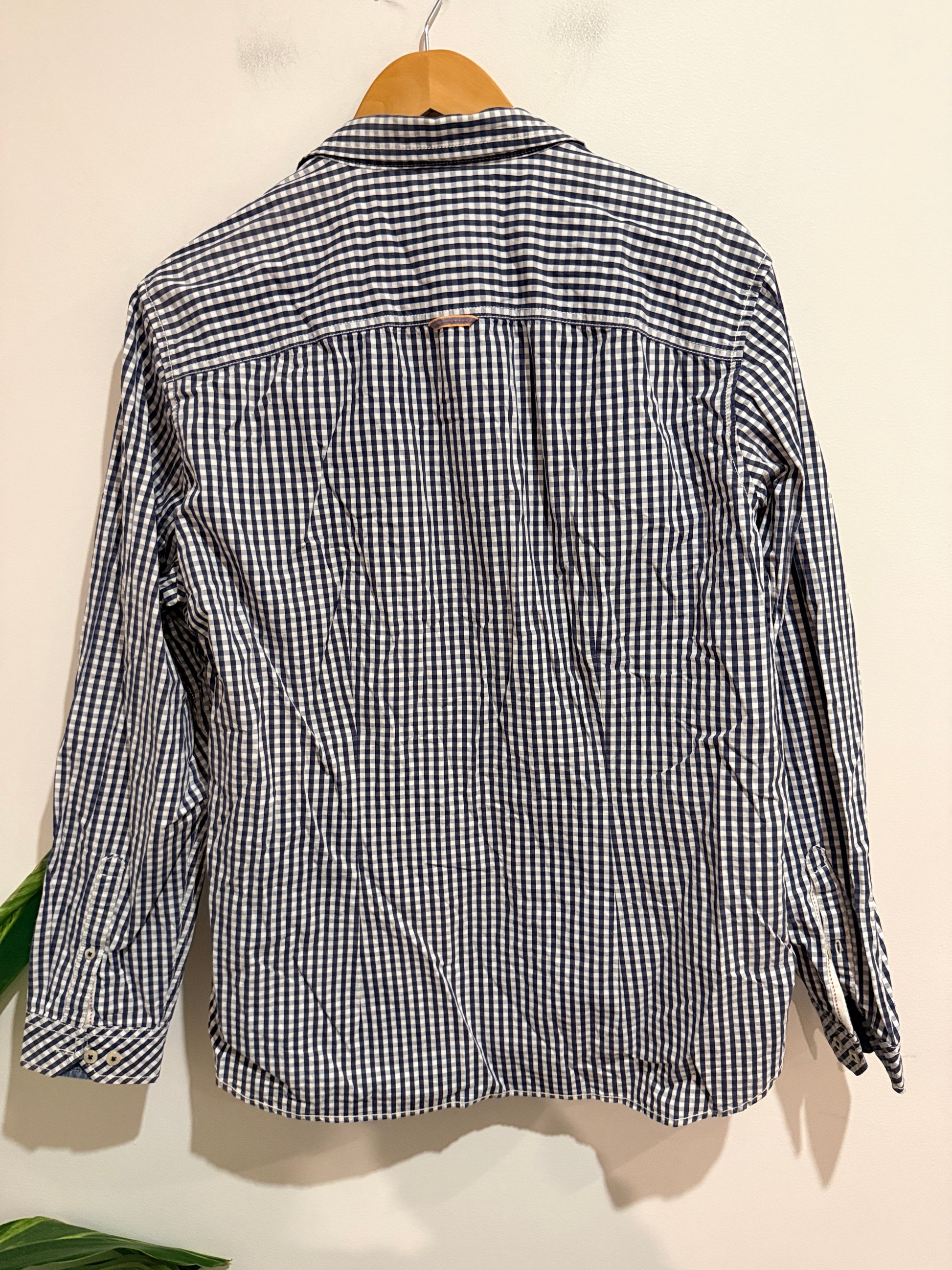 Joules Navy Gingham Check Shirt Size L