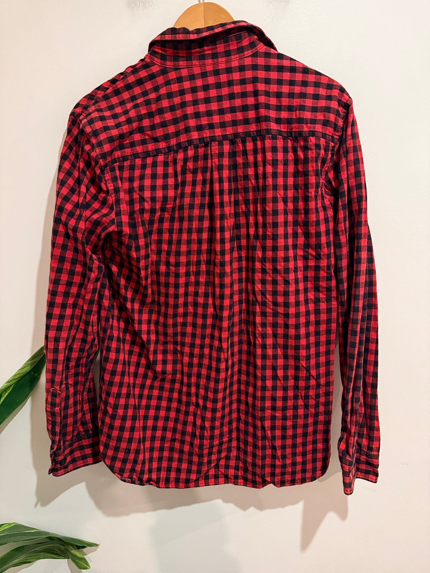 Huffer Huffer Red Brushed Plaid Lennon Shirt Size Medium