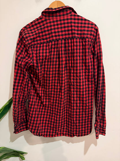 Huffer Huffer Red Brushed Plaid Lennon Shirt Size Medium