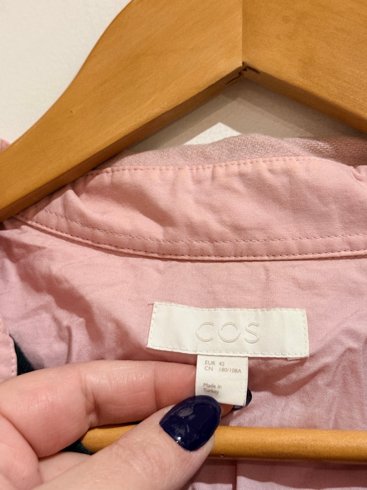 COS Black And Pink Colour-block Wool Shirt Size EUR 42 U/arm to U/arm 57.5