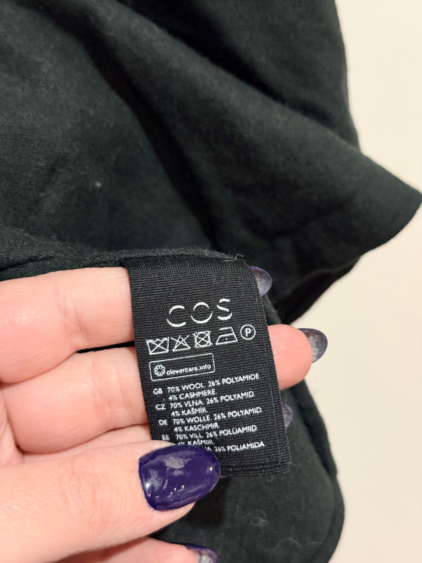 COS Black And Pink Colour-block Wool Shirt Size EUR 42 U/arm to U/arm 57.5