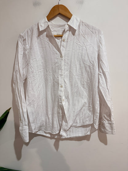 Trenery White Pinstripe Shirt Size 6