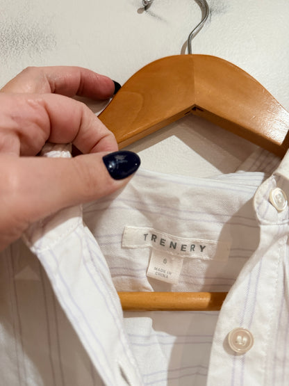 Trenery White Pinstripe Shirt Size 6