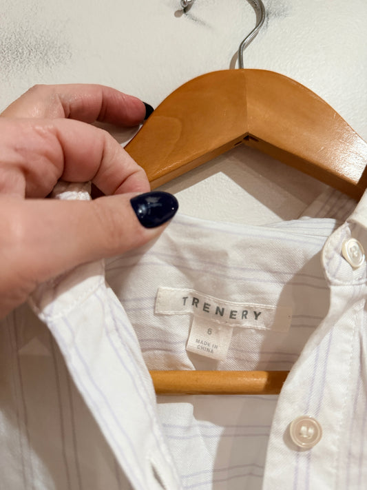 Trenery White Pinstripe Shirt Size 6
