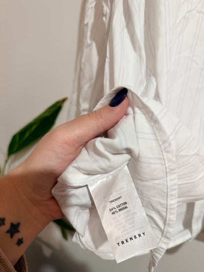 Trenery White Pinstripe Shirt Size 6