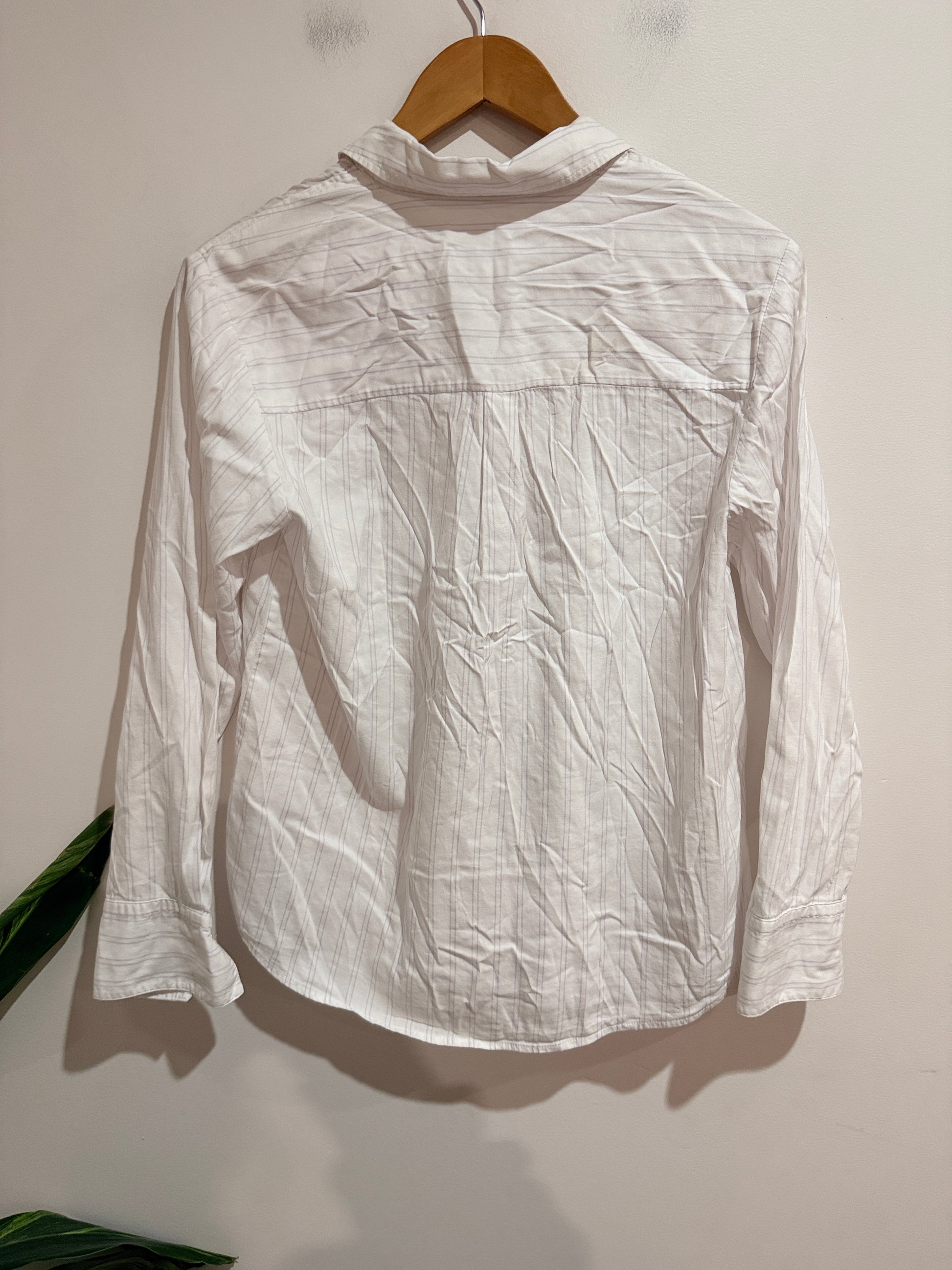 Trenery White Pinstripe Shirt Size 6