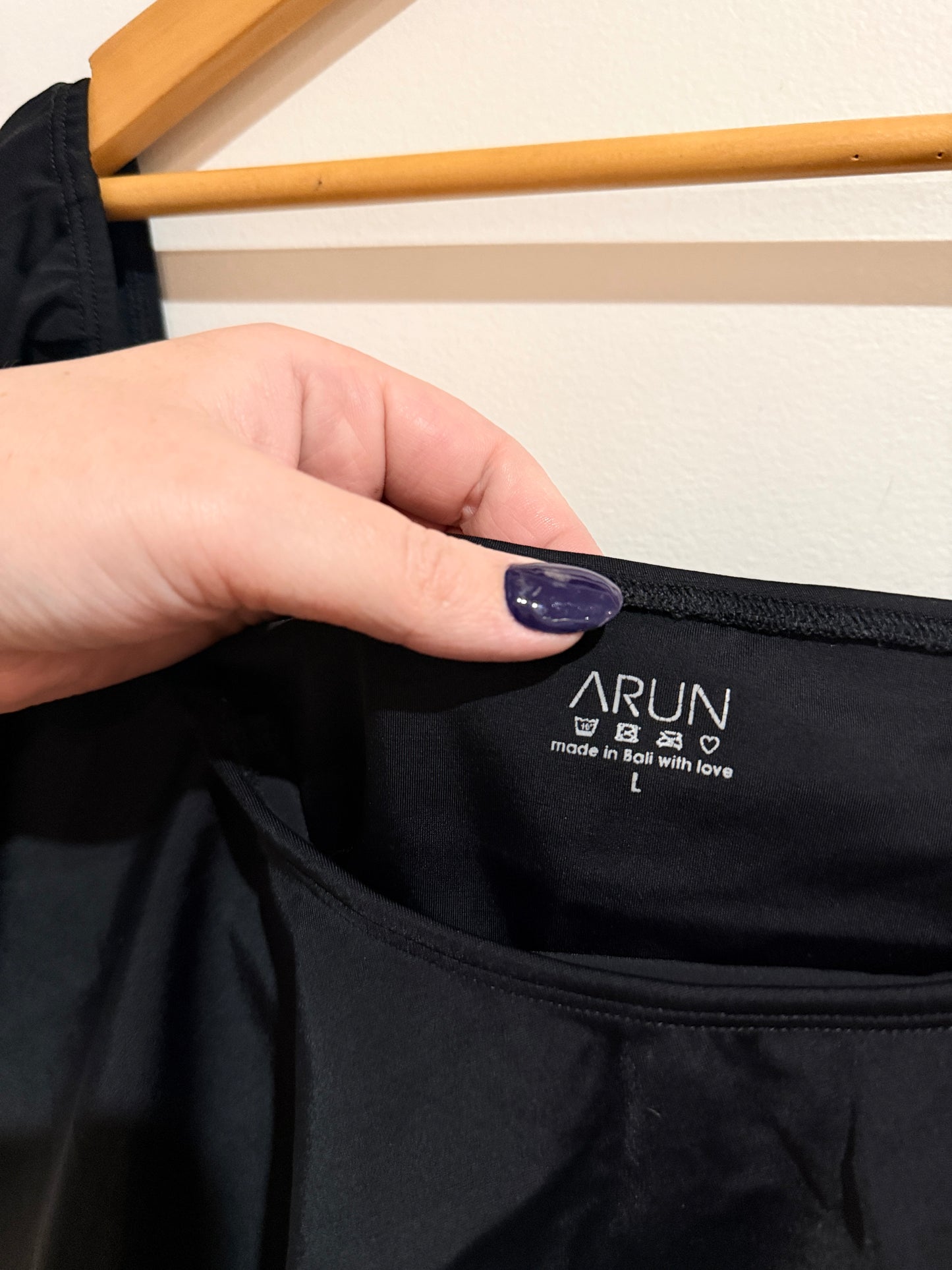 Arun Black Frill Off-shoulder Crop Top Size L