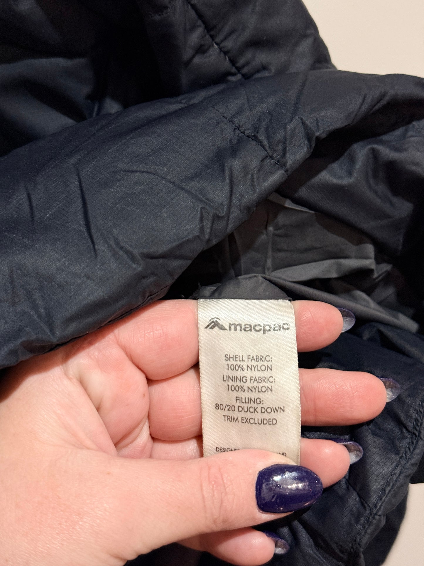Macpac Black Down Puffer Jacket Size 3XL