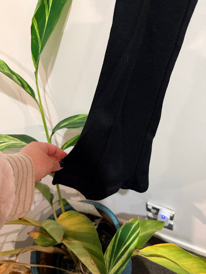 Le Alfashionline Paris Black Bootcut Trousers Size 38 (Waist 33cm)