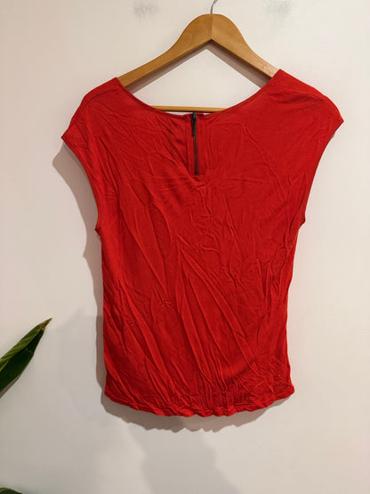 Forever New Rust Cap Sleeve Top Size 10