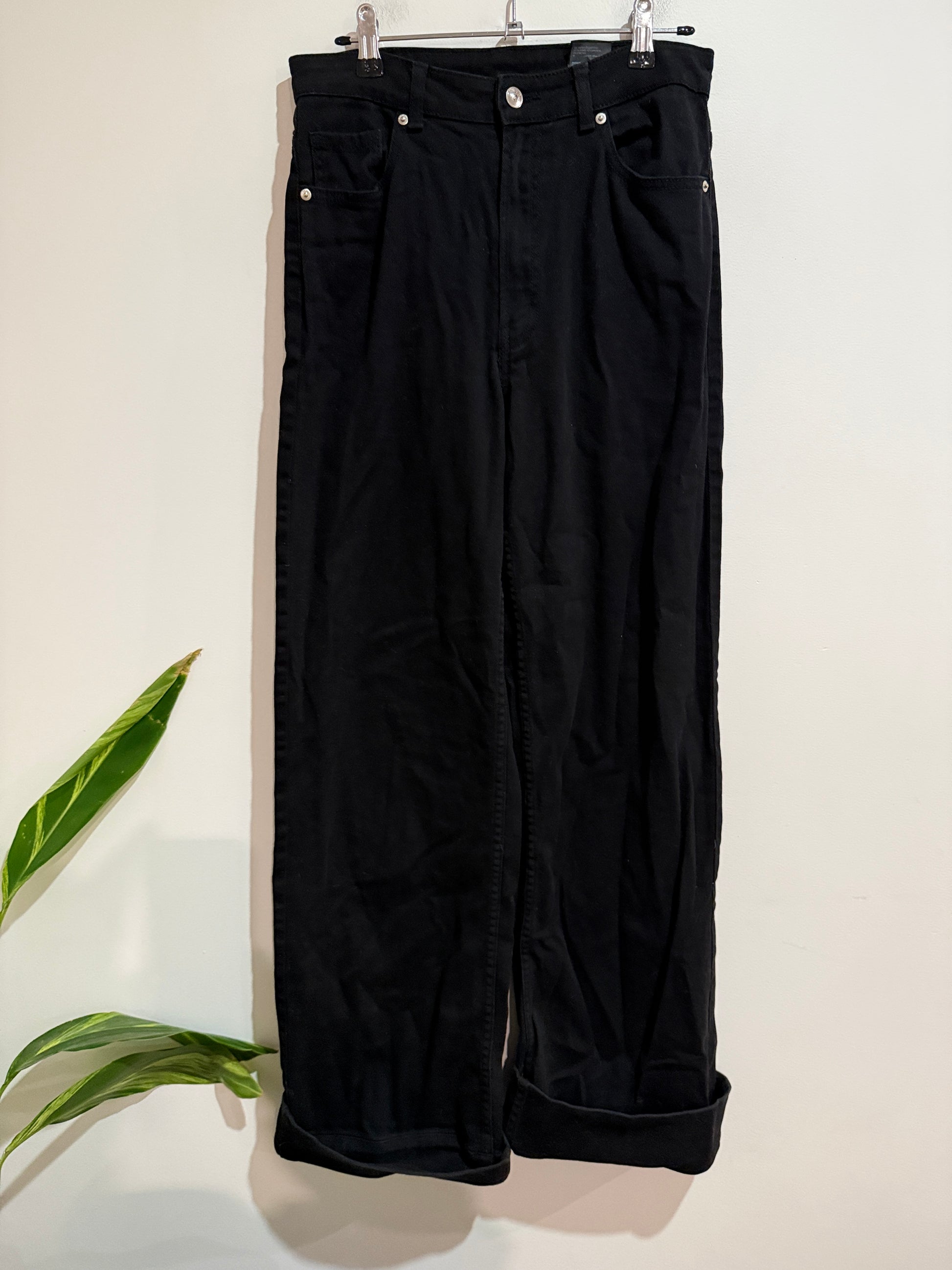 H&M Black Wide-leg Jeans Size 12