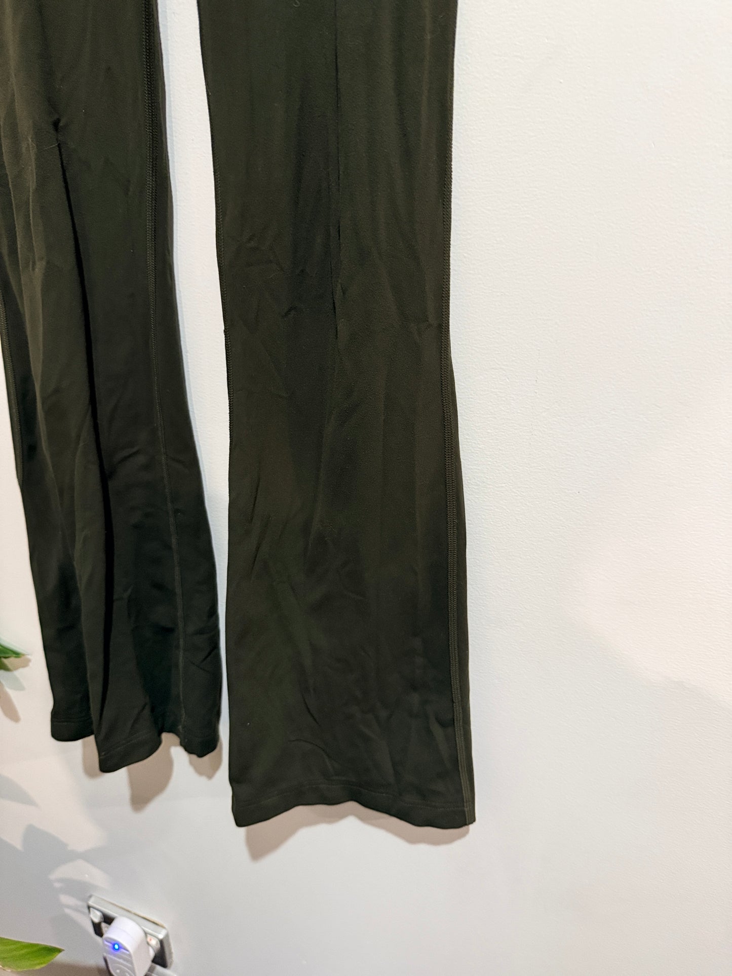 Lululemon High-waisted Flare Leggings In Olive Green Size Waist 31cm