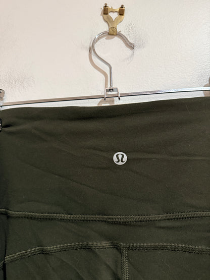 Lululemon High-waisted Flare Leggings In Olive Green Size Waist 31cm
