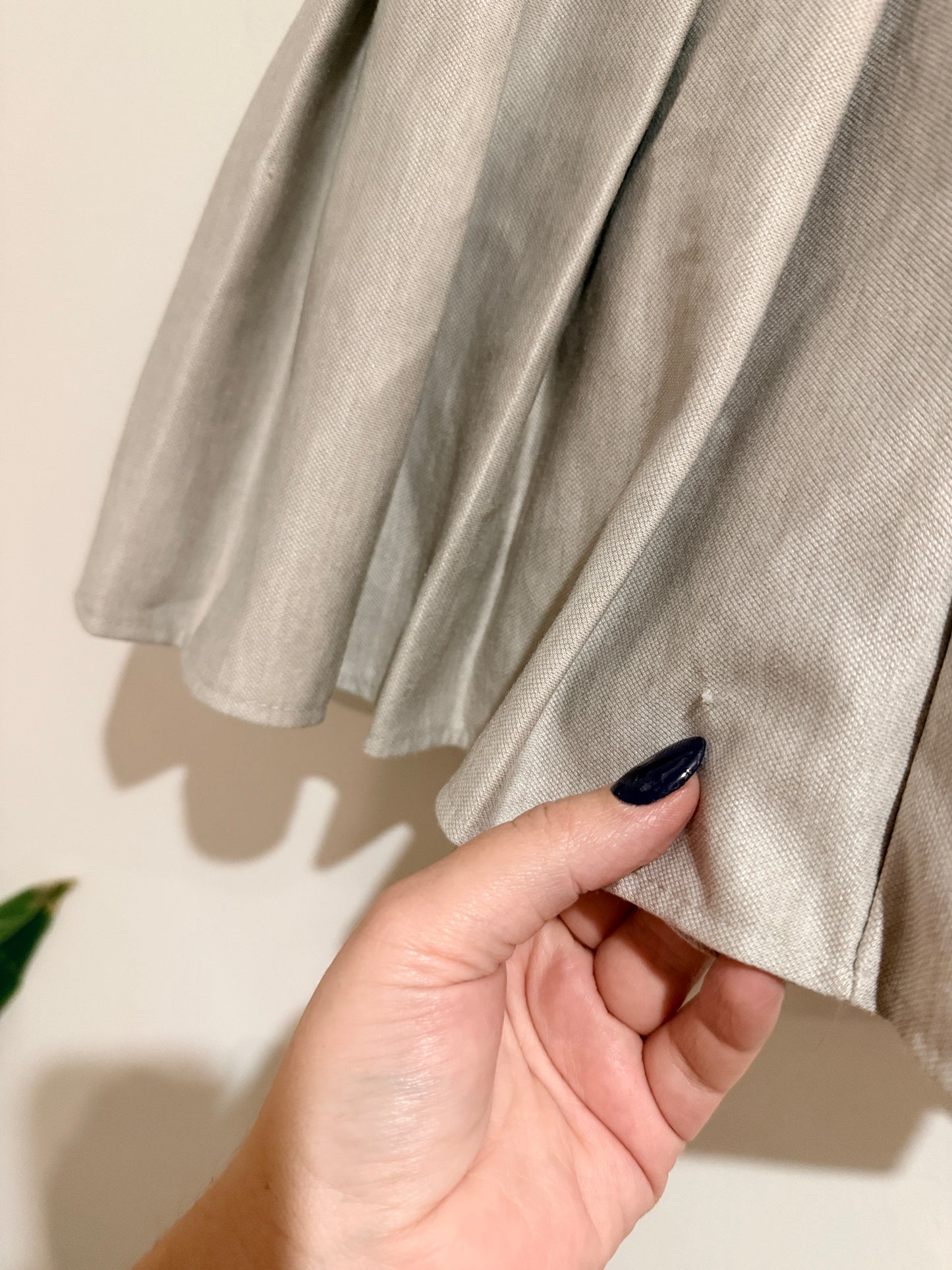 Brand Unknown Pleated A-line Mini Skirt In Beige Size Waist 31cm
