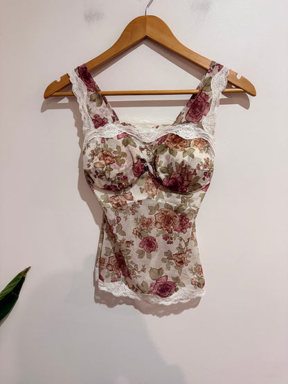 Alpina Floral Mesh Underwire Camisole Size 75B (U/arm to U/arm 35.5cm)