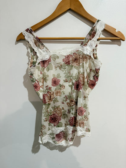 Alpina Floral Mesh Underwire Camisole Size 75B (U/arm to U/arm 35.5cm)