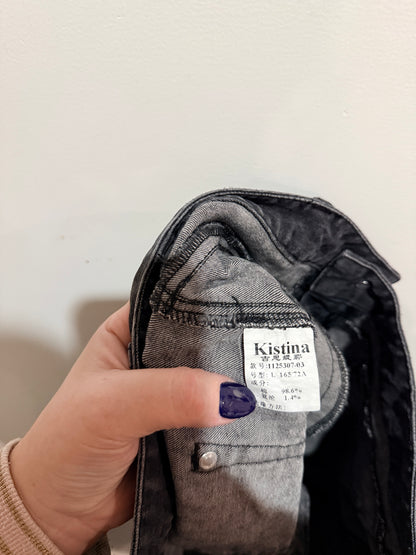 Kistina Faded Skinny Jeans In Washed Black Size L (165/72A Waist 40cm)