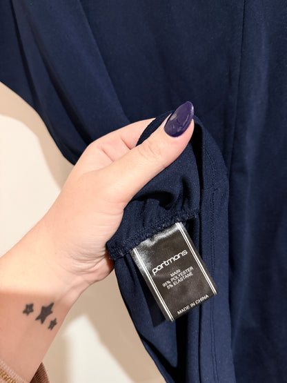 Portmans Ruched Batwing Top In Navy Size L