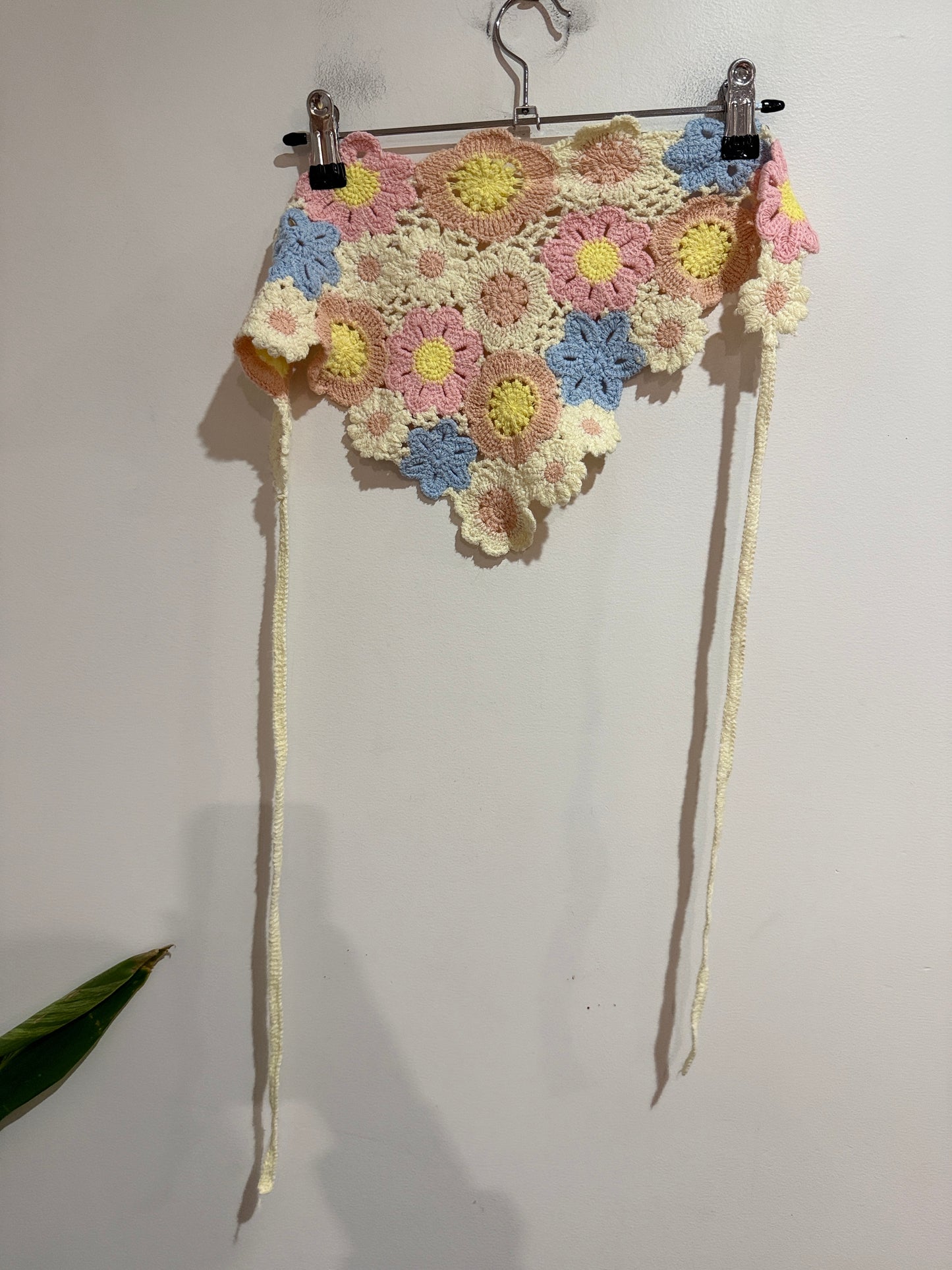 Floral Crochet Bandana Size U/Arm to U/Arm 59cm
