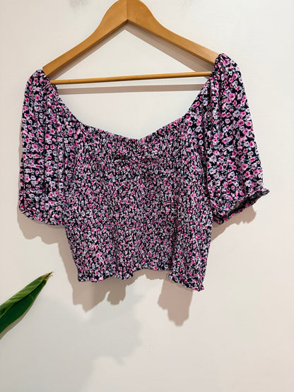 Anko Puff-sleeve Crop Top Size 16