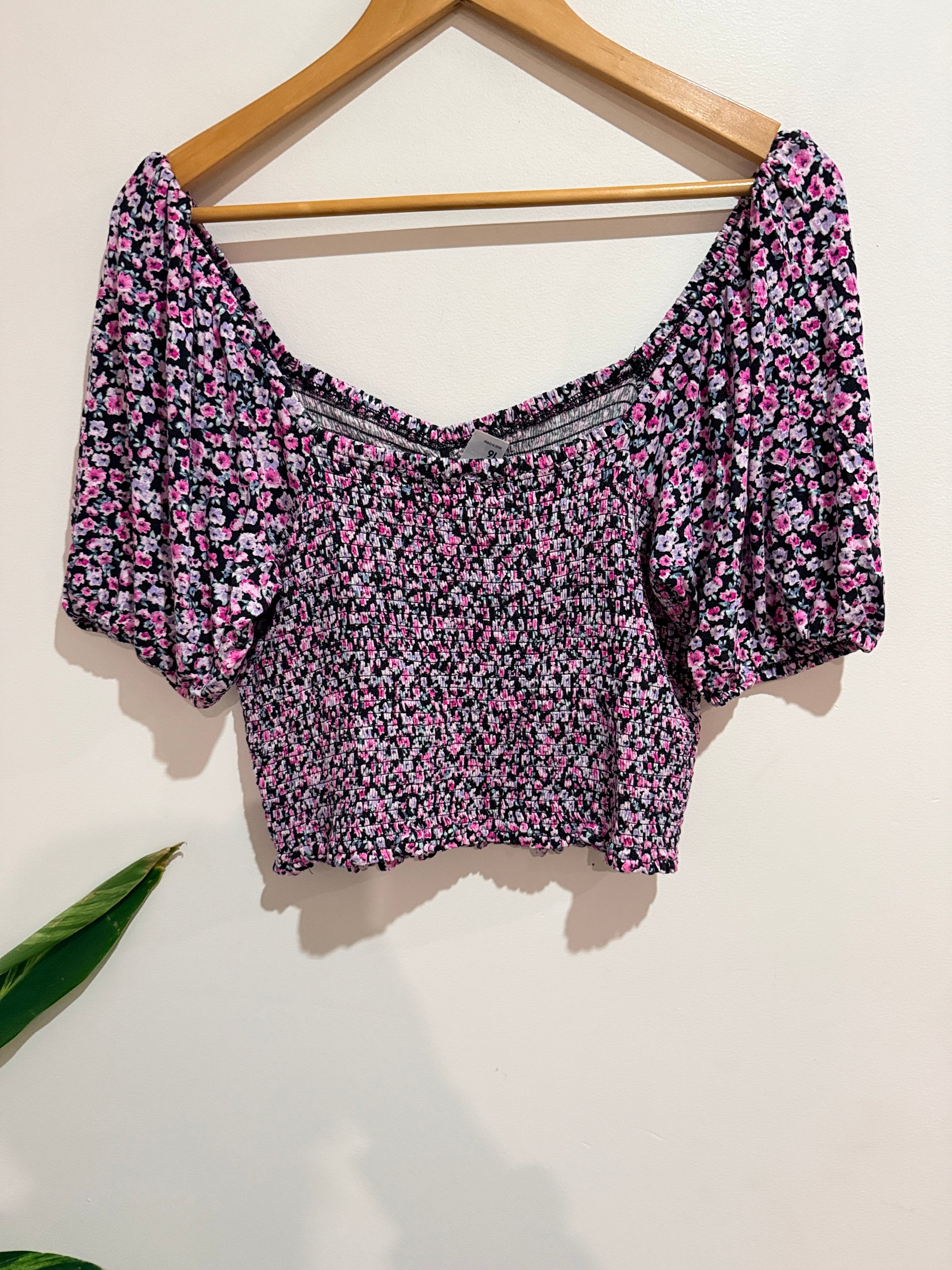Anko Puff-sleeve Crop Top Size 16
