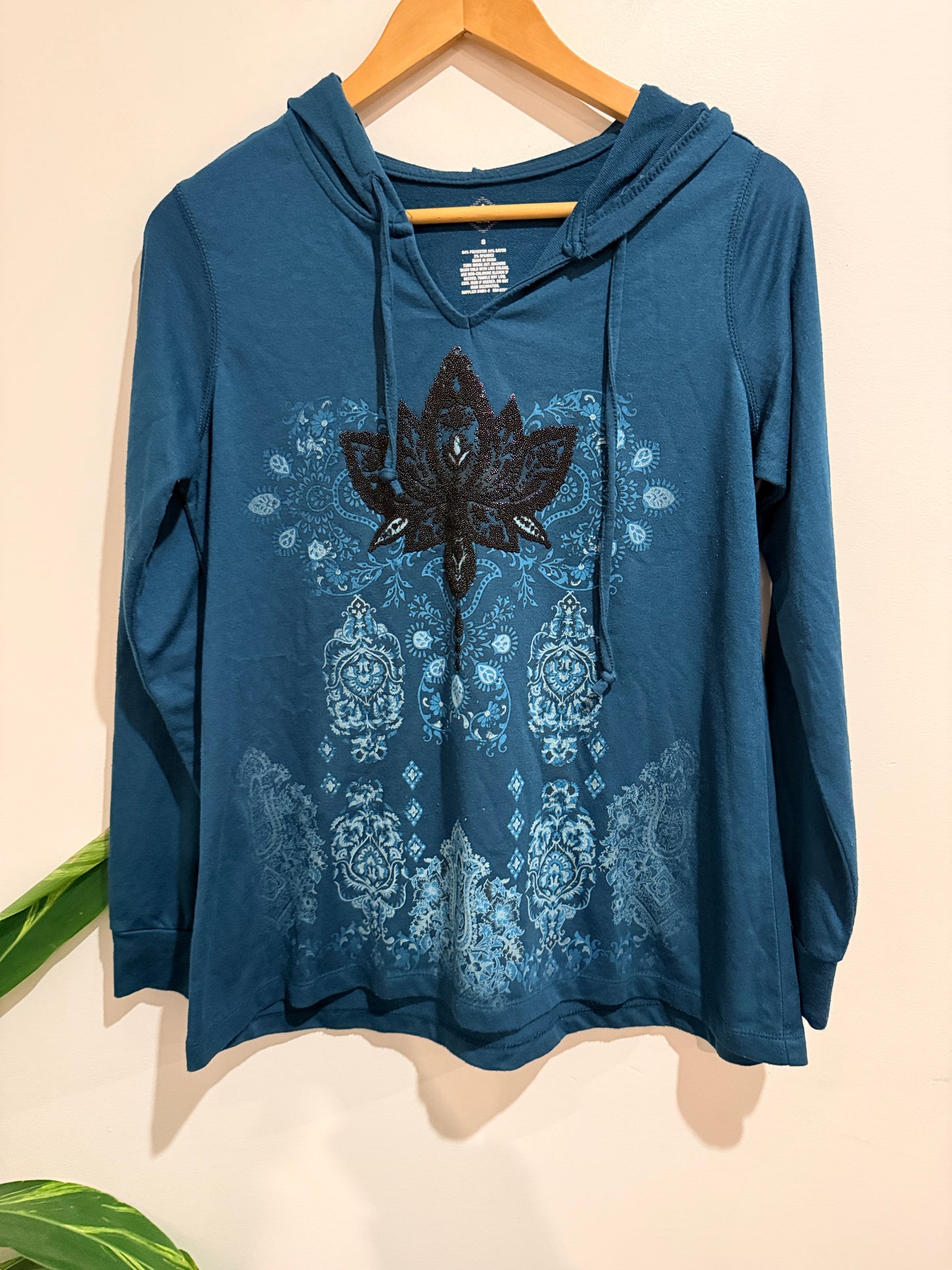 St John's Bay Long-sleeve Hooded Top Size S