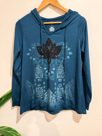 St John's Bay Long-sleeve Hooded Top Size S