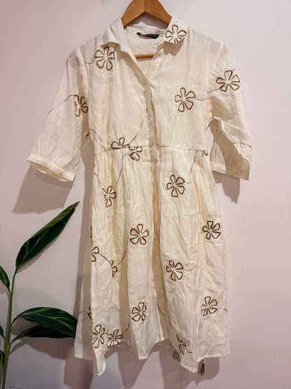 N.B.O.F Embroidered Shirt Dress Size XL | U/Arm to U/Arm 43cm