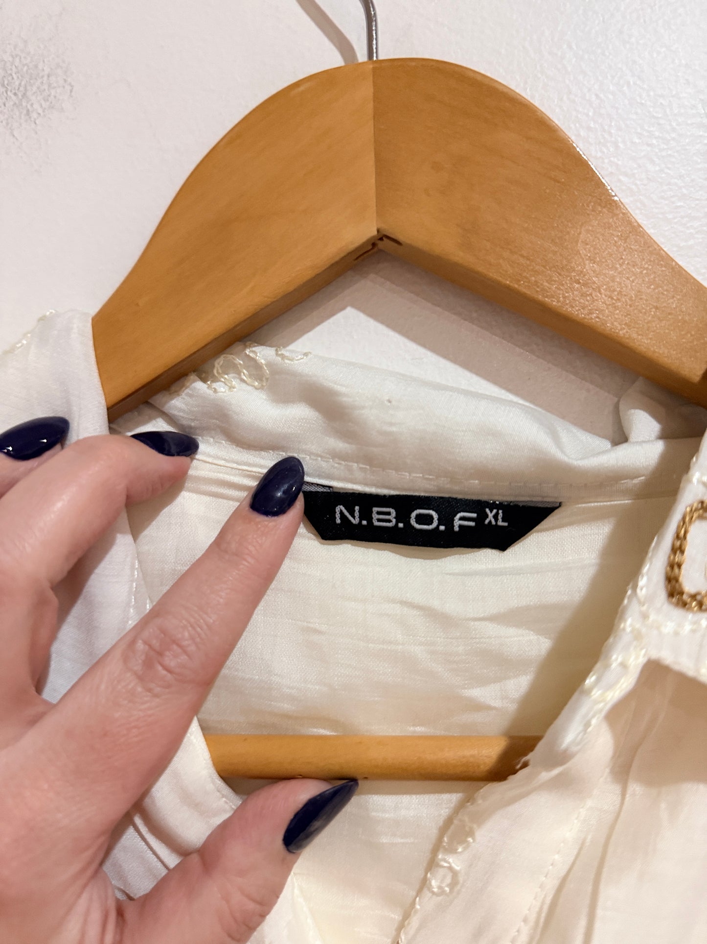 N.B.O.F Embroidered Shirt Dress Size XL | U/Arm to U/Arm 43cm