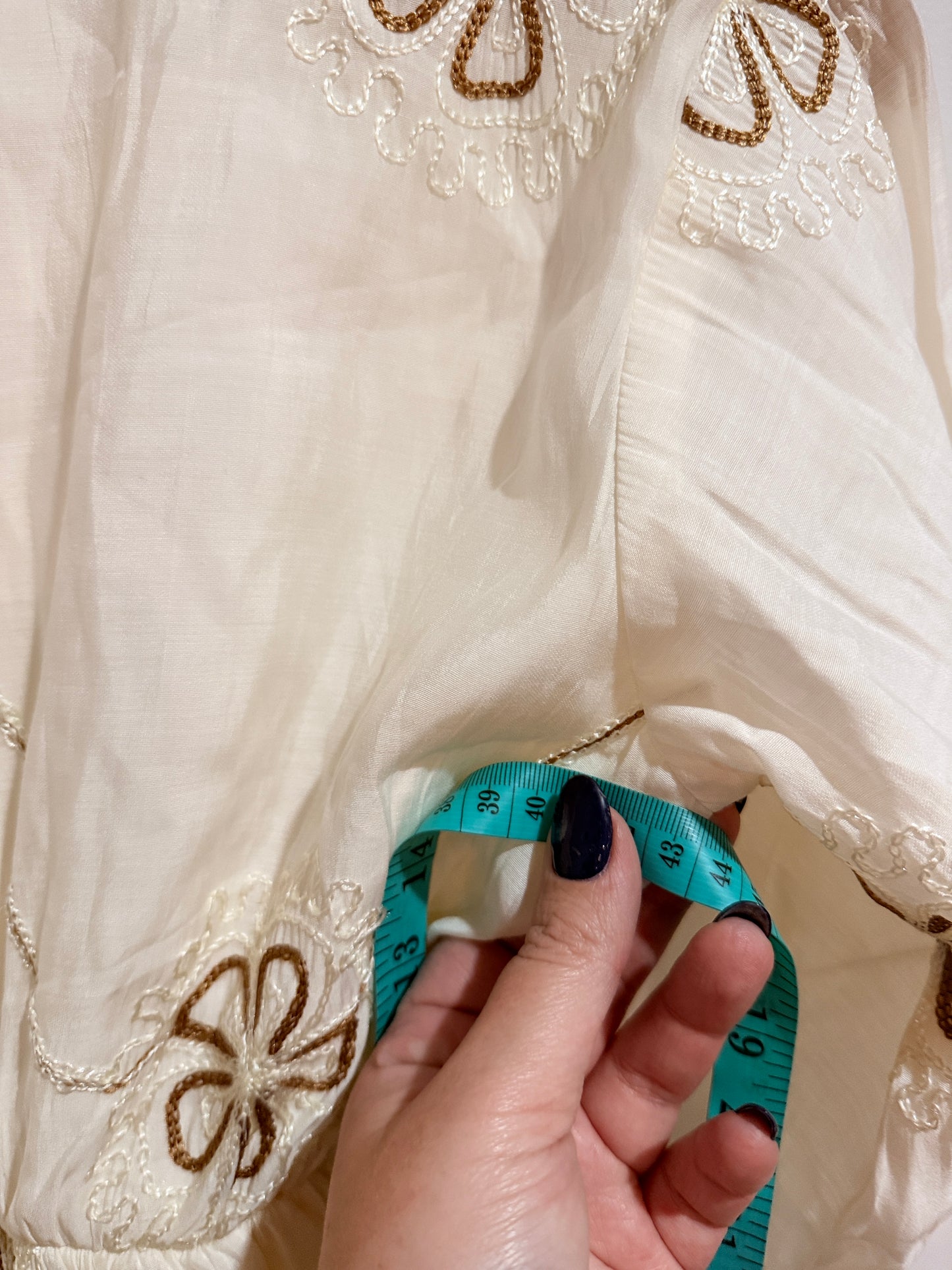 N.B.O.F Embroidered Shirt Dress Size XL | U/Arm to U/Arm 43cm