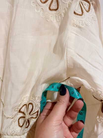 N.B.O.F Embroidered Shirt Dress Size XL | U/Arm to U/Arm 43cm