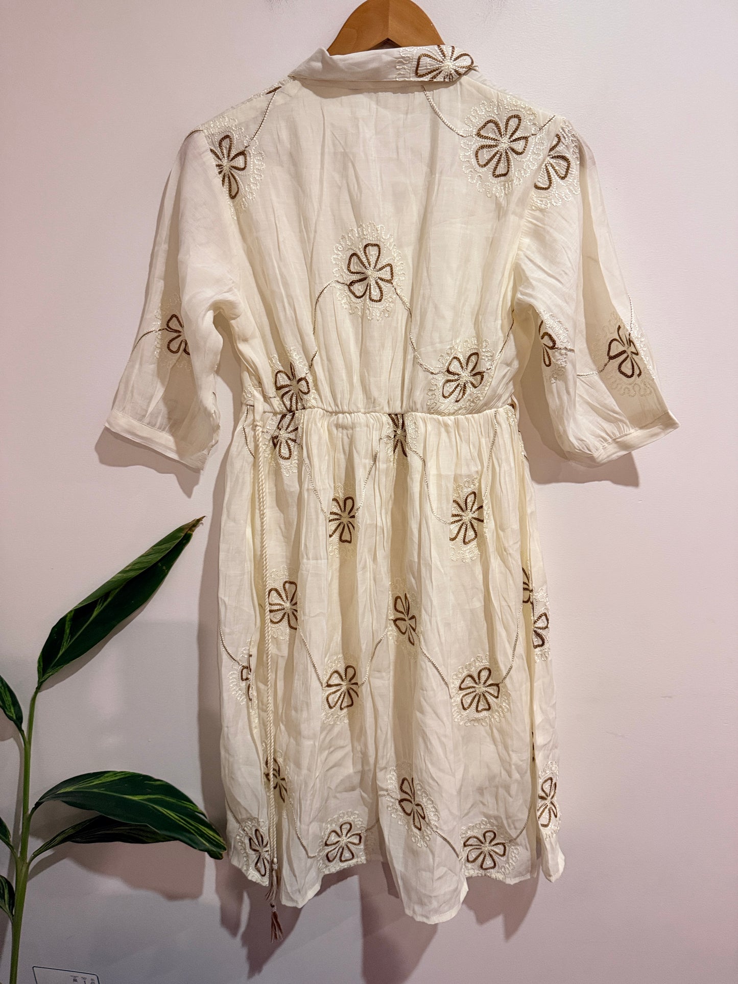 N.B.O.F Embroidered Shirt Dress Size XL | U/Arm to U/Arm 43cm