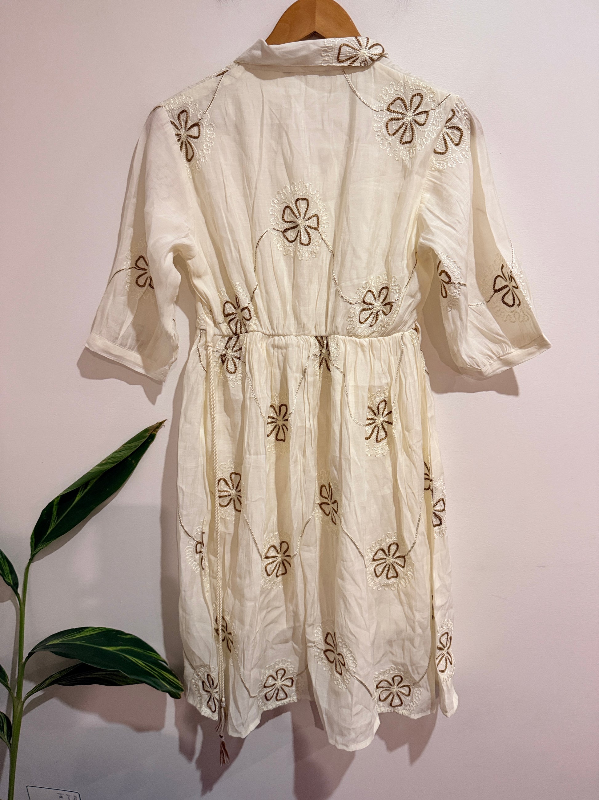 N.B.O.F Embroidered Shirt Dress Size XL | U/Arm to U/Arm 43cm