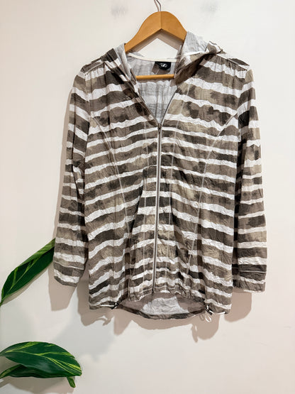 Line 7 Striped Zip-up Hoodie Size S